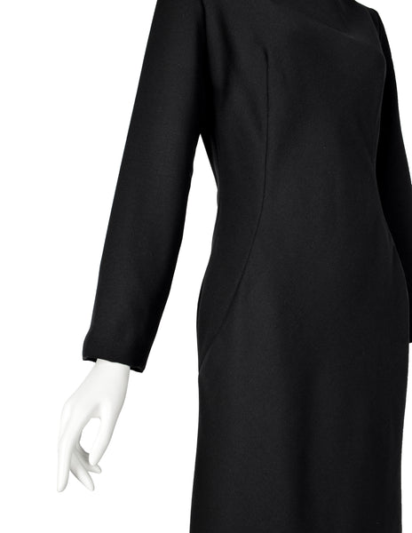 Givenchy by John Galliano Vintage AW 1996 Black Wool Crepe Dress