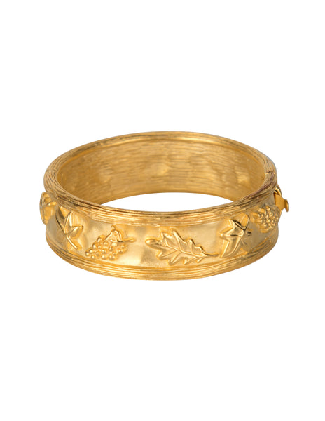 Givenchy Vintage Golden Grape and Leaves Bangle Bracelet