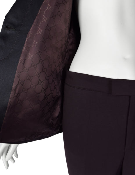Gucci by Tom Ford Vintage SS 1998 Deepest Aubergine Two Piece Tuxedo Suit