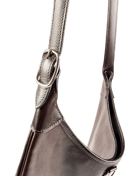 Hermes Vintage 2004 Chocolate Brown Leather Sac Trim Anate Fringe Shoulder Satchel Bag