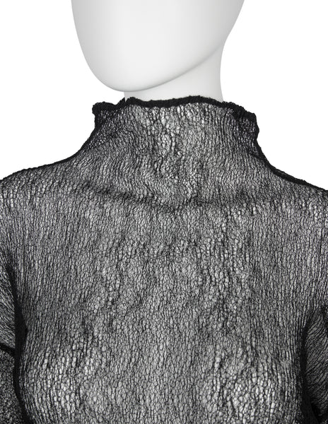 Issey Miyake Vintage Black Sheer Web Top