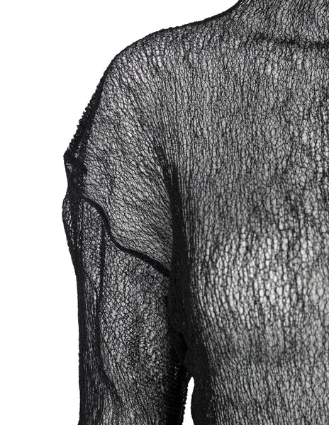 Issey Miyake Vintage Black Sheer Web Top
