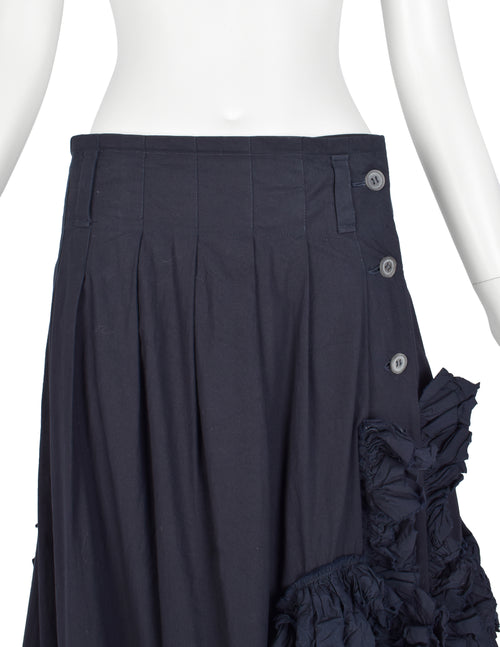 Issey Miyake Vintage AW 1993 Deep Blue Crinkled Ruffle Pleated