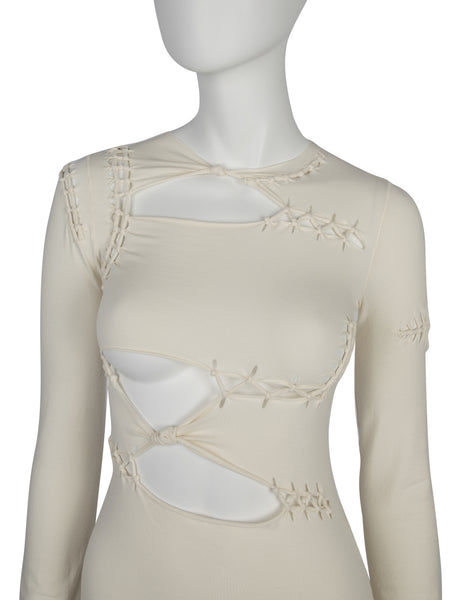 Jean Paul Gaultier Vintage SS 2001 Cream Knotted 'Suture' Top