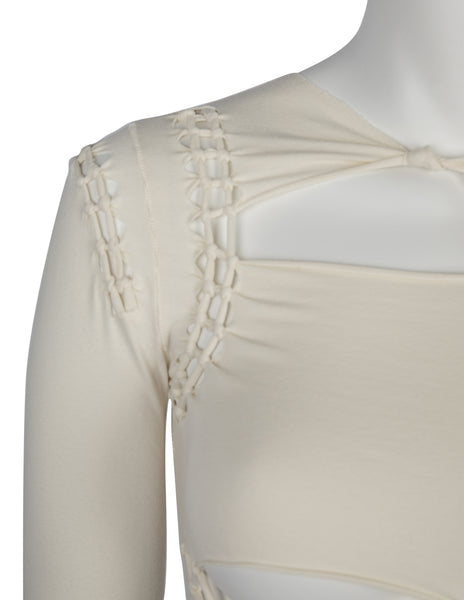 Jean Paul Gaultier Vintage SS 2001 Cream Knotted 'Suture' Top