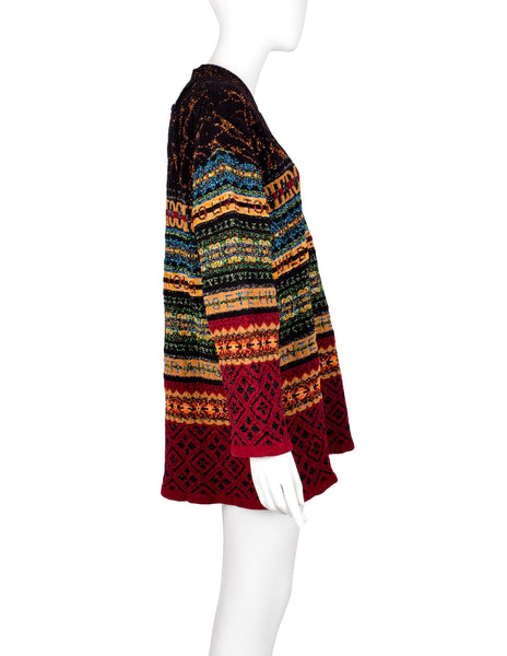 Jean Paul Gaultier Vintage AW 1995 Men's Multicolor Lurex 'Too Wild To Live Too Young To Die' Sweater