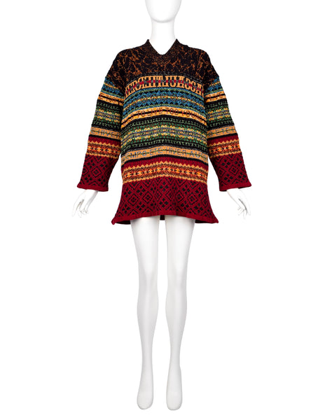 Jean Paul Gaultier Vintage AW 1995 Men's Multicolor Lurex 'Too Wild To Live Too Young To Die' Sweater