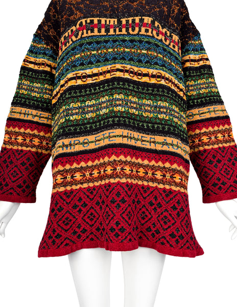 Jean Paul Gaultier Vintage AW 1995 Men's Multicolor Lurex 'Too Wild To Live Too Young To Die' Sweater
