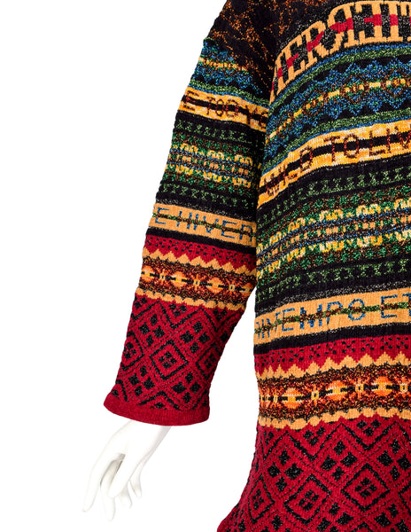 Jean Paul Gaultier Vintage AW 1995 Men's Multicolor Lurex 'Too Wild To Live Too Young To Die' Sweater