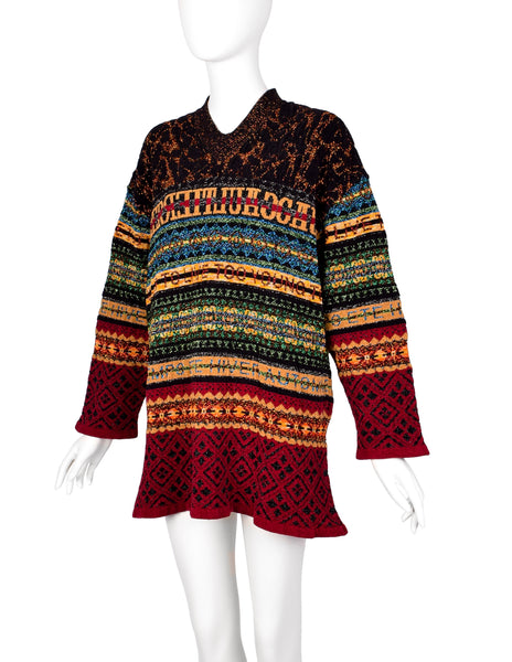 Jean Paul Gaultier Vintage AW 1995 Men's Multicolor Lurex 'Too Wild To Live Too Young To Die' Sweater