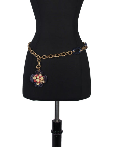 Roberto Cavalli Vintage Flower and Bumble Bee Chain Necklace / Belt
