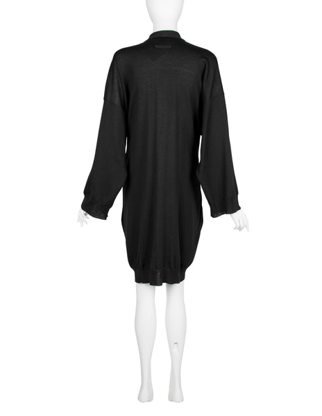 Jean Paul Gaultier Vintage AW 1993 Black wool Oversized 'Four Arm' Cardigan Sweater