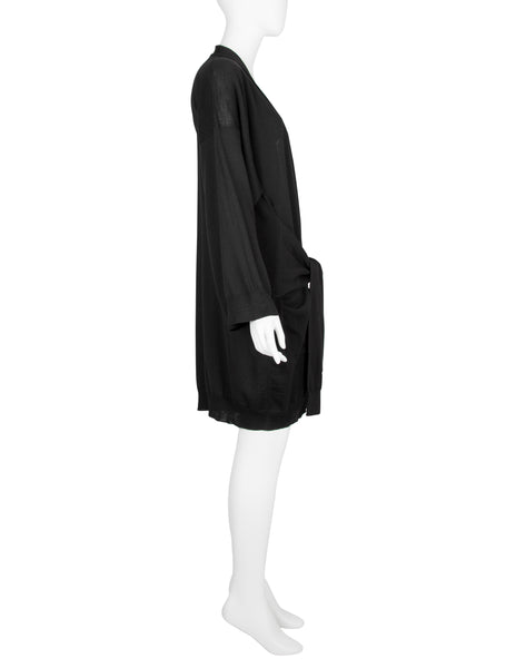 Jean Paul Gaultier Vintage AW 1993 Black wool Oversized 'Four Arm' Cardigan Sweater