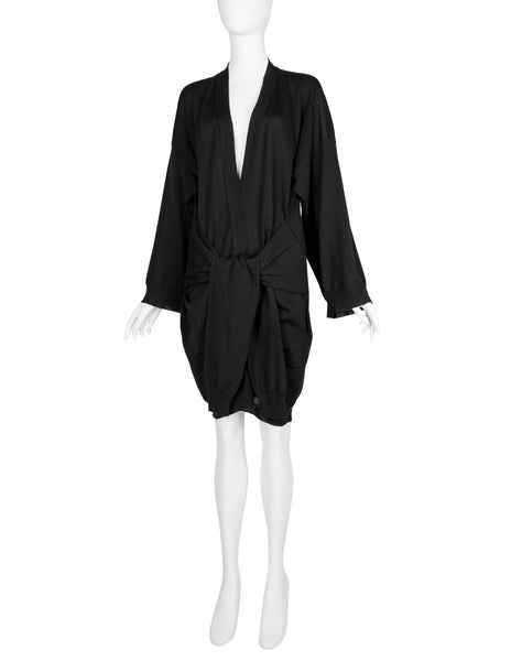 Jean Paul Gaultier Vintage AW 1993 Black wool Oversized 'Four Arm' Cardigan Sweater