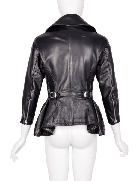 Junya Watanabe Comme des Garcons Vintage AW 2011 Sculpted Black Leather Moto Jacket