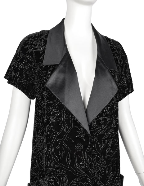 Karl Lagerfeld Vintage AW 1990 Sparkly Foliage Velvet Evening Jacket
