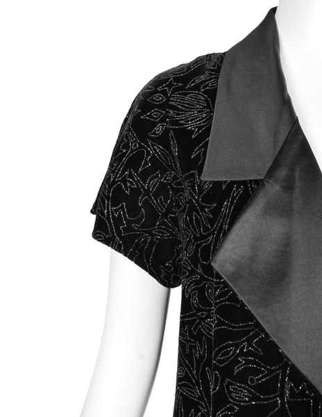 Karl Lagerfeld Vintage AW 1990 Sparkly Foliage Velvet Evening Jacket