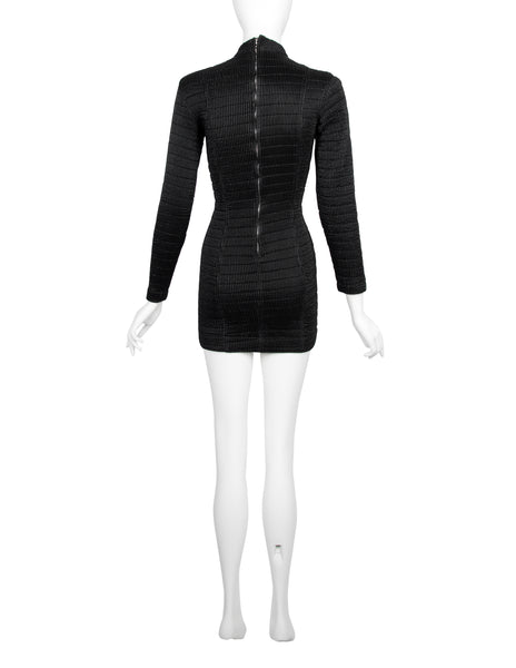 Katharine Hamnett Vintage 1990s Black Quilted Mini Dress