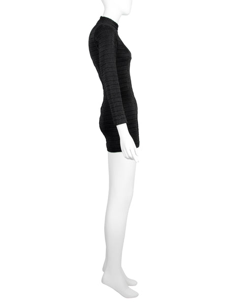 Katharine Hamnett Vintage 1990s Black Quilted Mini Dress