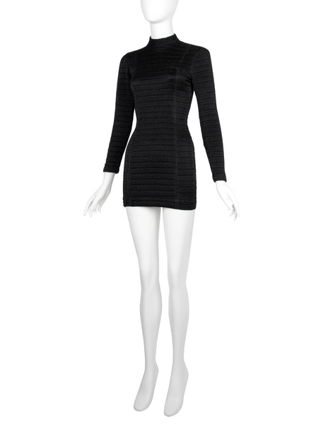 Katharine Hamnett Vintage 1990s Black Quilted Mini Dress