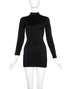 Katharine Hamnett Vintage 1990s Black Quilted Mini Dress
