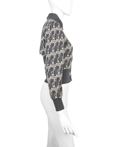 Escalation Vintage Early 1970s Grey London Bunny Novelty Sweater