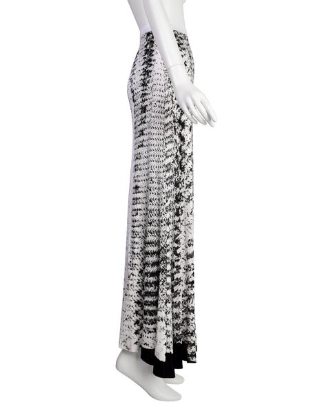 Maison Martin Margiela Vintage SS 1996 Black White Sequin Trompe L'oeil Maxi Skirt