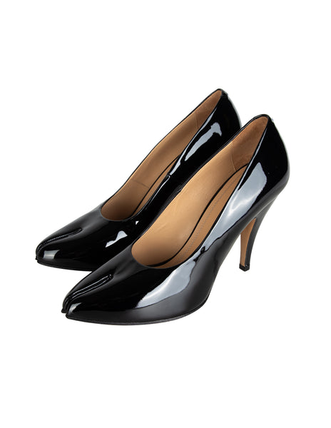 Maison Margiela by John Galliano Black Patent Leather Tabi Pumps