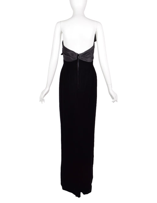 Mr. Blackwell Vintage 1960s Custom Black Velvet Taffeta Bow Gown – Amarcord Vintage Fashion