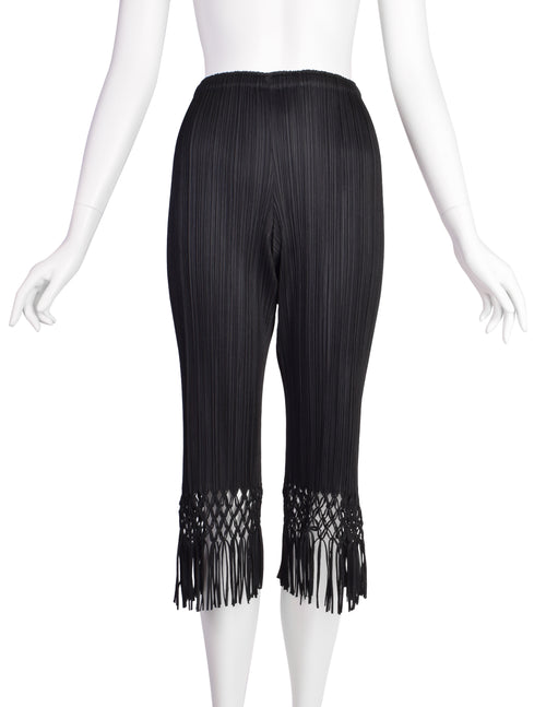 Pleats Please by Issey Miyake Vintage Black Pleated Cropped