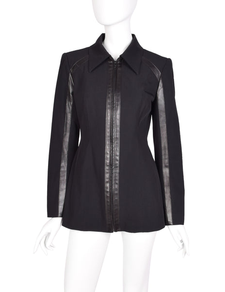 Plein Sud Vintage 1990s Black Longline Zip Up Jacket