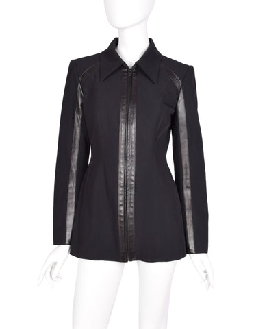 Plein Sud Vintage 1990s Black Longline Zip Up Jacket