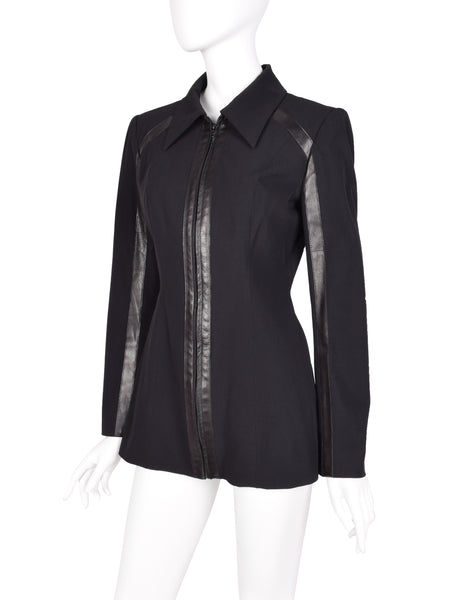 Plein Sud Vintage 1990s Black Longline Zip Up Jacket