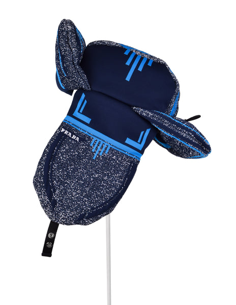 Prada Vintage Blue Puffy Tech Trapper Hat