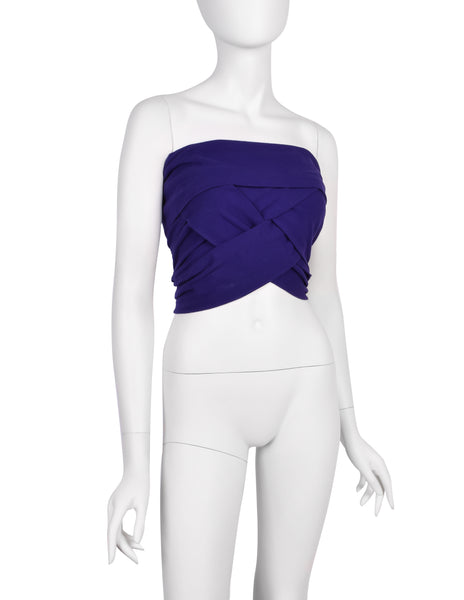 Romeo Gigli Vintage SS 1991 Purple Stretch Cotton Tube Top