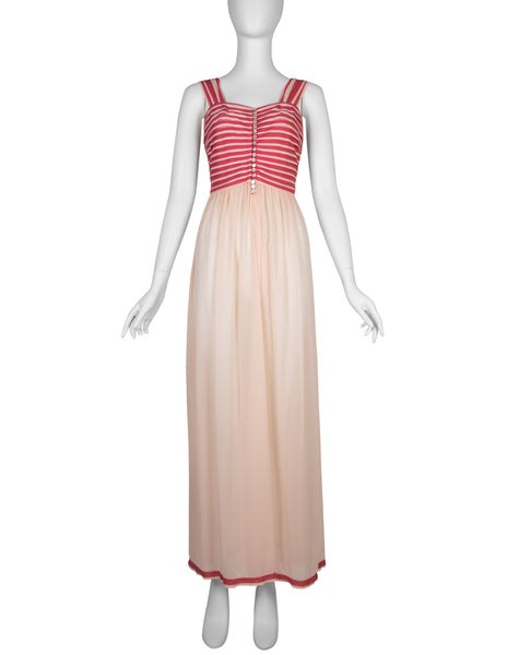 Schiaparelli Vintage Two Tone Pink Nightgown Slip Dress
