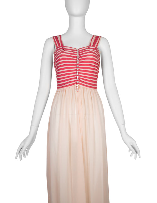strapless open back dress Schiaparelli Vintage Two Tone Pink Nightgown Slip Dress – Amarcord Vintage  Fashion