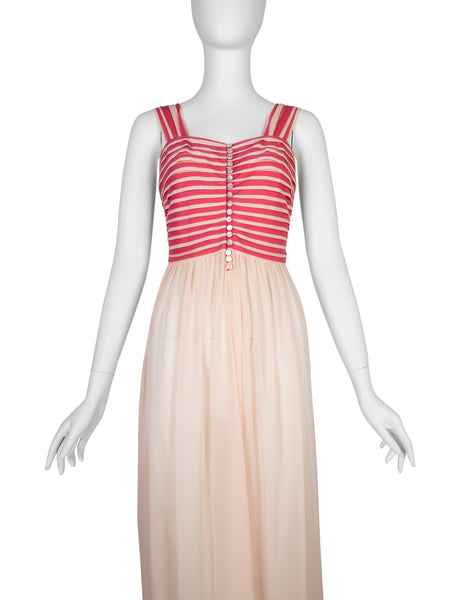 Schiaparelli Vintage Two Tone Pink Nightgown Slip Dress