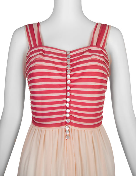Schiaparelli Vintage Two Tone Pink Nightgown Slip Dress