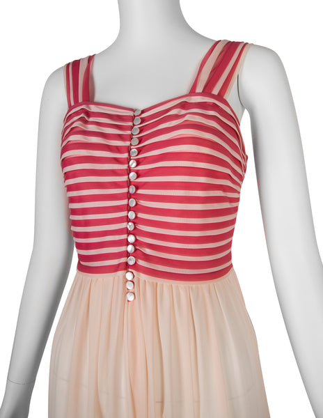 Schiaparelli Vintage Two Tone Pink Nightgown Slip Dress