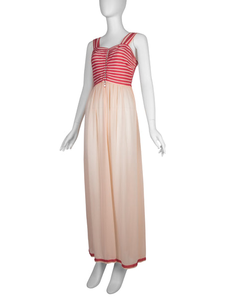 Schiaparelli Vintage Two Tone Pink Nightgown Slip Dress