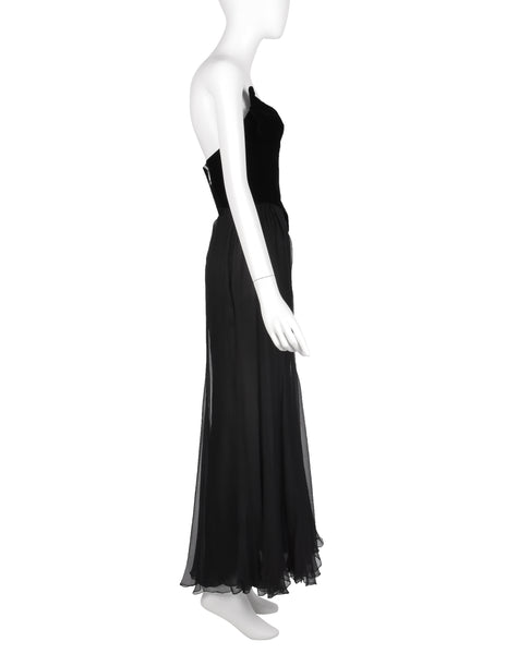 Thierry Mugler Vintage 1987 ICONIC Black Winged Bustier and Silk Skirt Ensemble