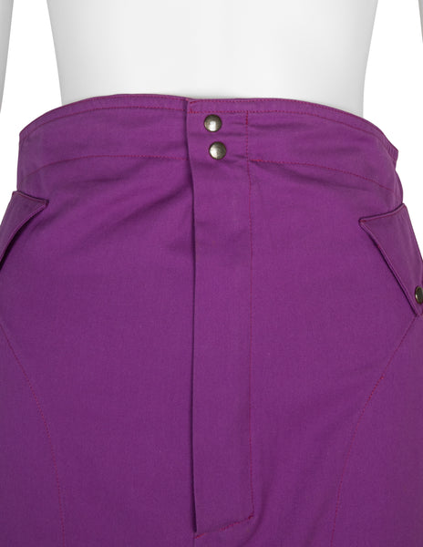 Thierry Mugler Vintage SS 1980 Purple and Orange Detachable Ruffle Skirt