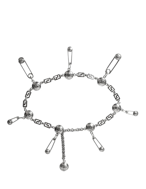 Versace Vintage SS 1994 Iconic Silver Medusa Safety Pin Chain Belt