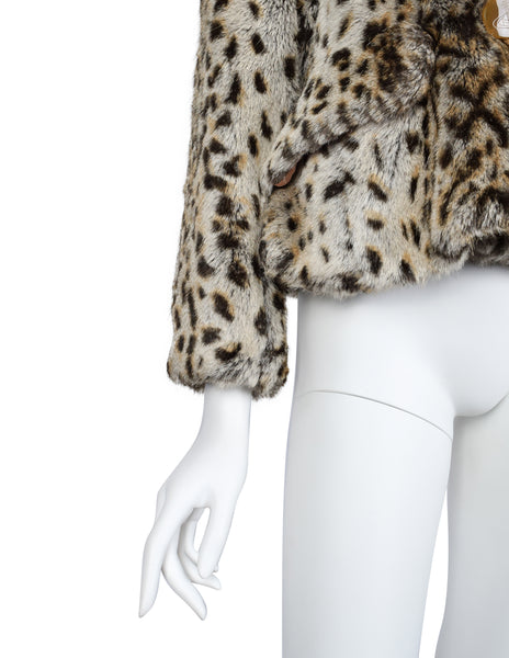 Vivienne Westwood Vintage AW 1989 Leopard Cropped Faux Fur Jacket