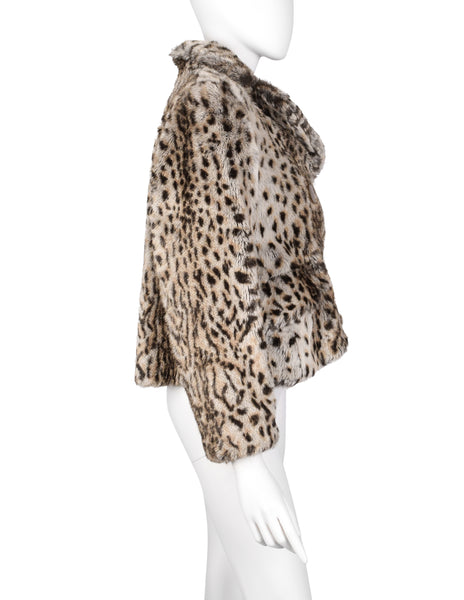 Vivienne Westwood Vintage AW 1989 Leopard Cropped Faux Fur Jacket