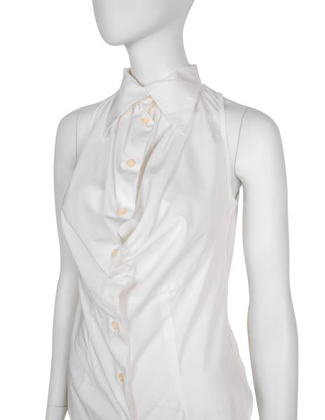 Vivienne Westwood Vintage Early 1990s White Draping Front Top
