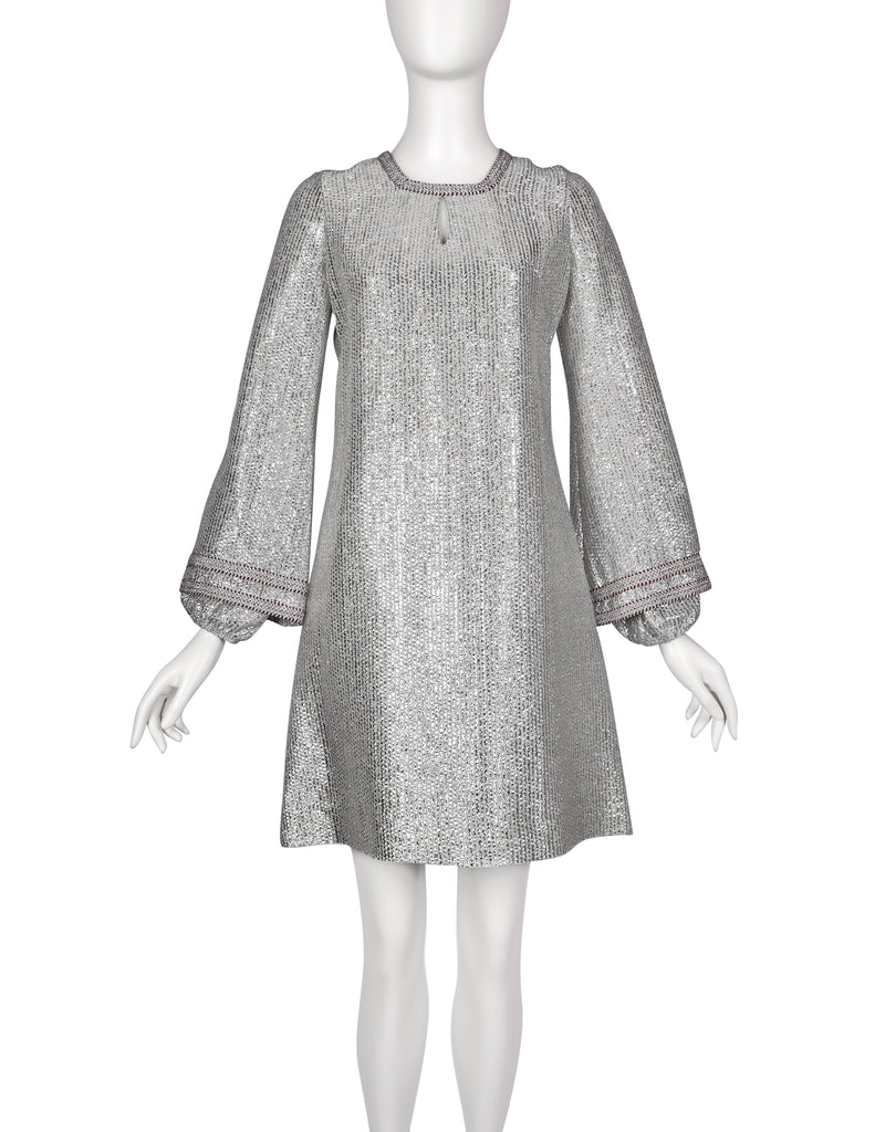 YOUTHQUAKE Vintage 1960s Rare Metallic Silver Mod Mini Dress – Amarcord Vintage Fashion