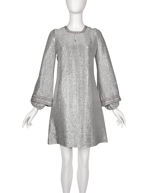 60s bell sleeve mini dress YOUTHQUAKE Vintage 1960s Rare Metallic Silver Mod Mini Dress – Amarcord  Vintage Fashion