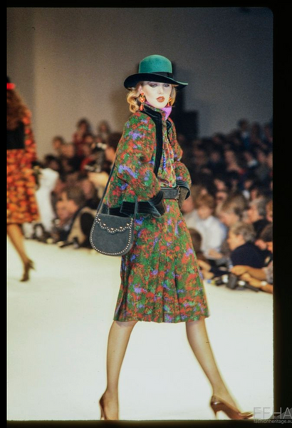 Yves Saint Laurent Vintage AW 1981 Colorful Abstract Print Quilted Cropped Jacket